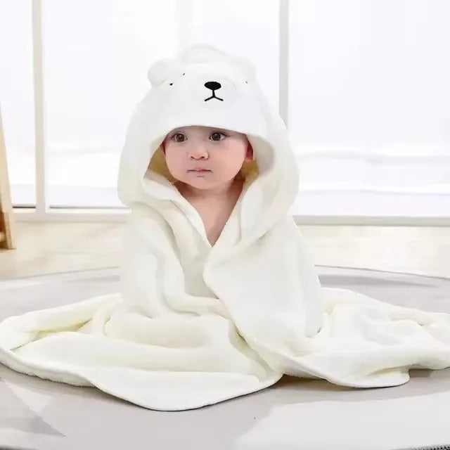Cartoon Baby Bath Hooded Towel