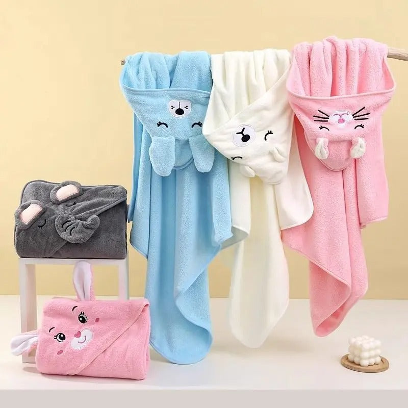 Cartoon Baby Bath Hooded Towel