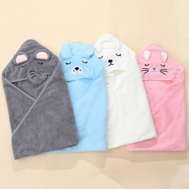 Cartoon Baby Bath Hooded Towel