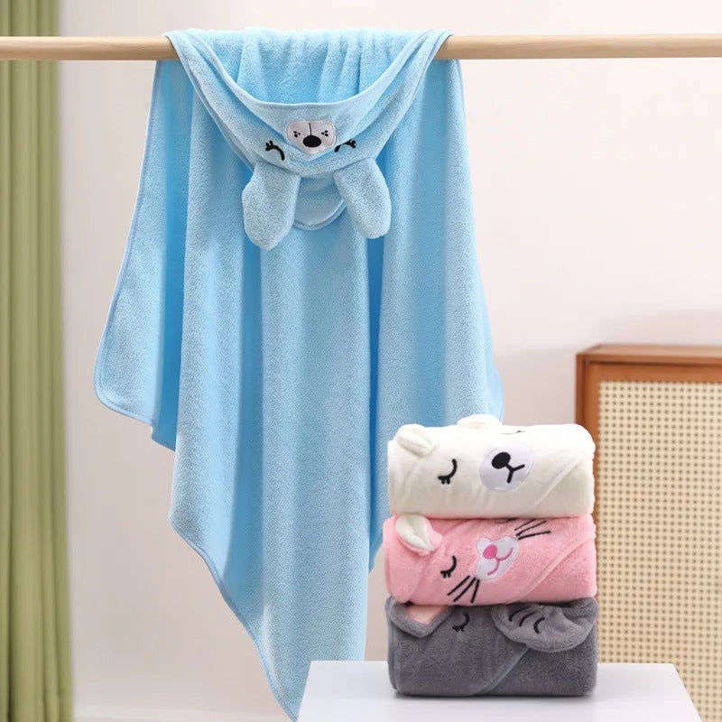 Cartoon Baby Bath Hooded Towel