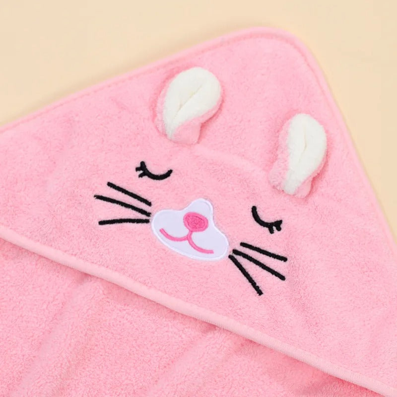 Cartoon Baby Bath Hooded Towel