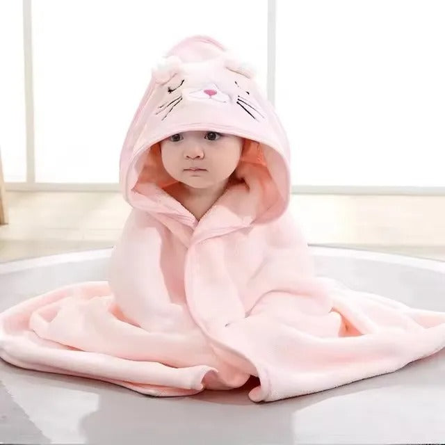 Cartoon Baby Bath Hooded Towel