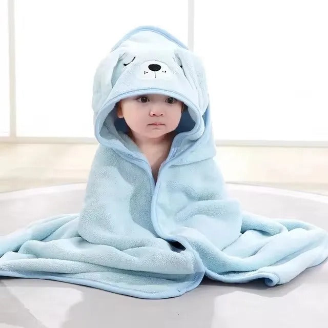 Cartoon Baby Bath Hooded Towel