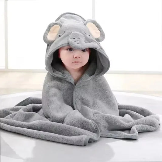 Cartoon Baby Bath Hooded Towel