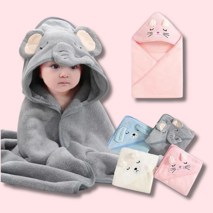 Cartoon Baby Bath Hooded Towel